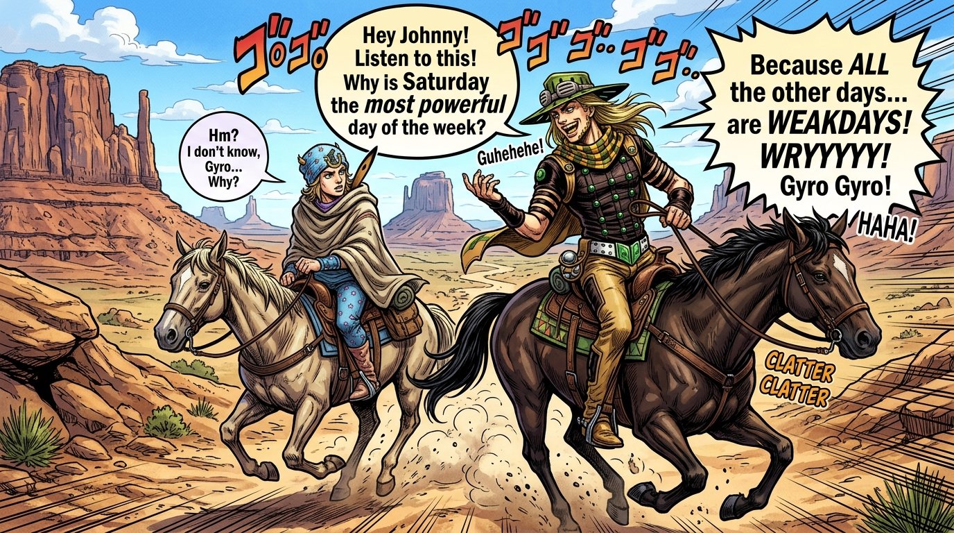 jojo gyro days of the week joke